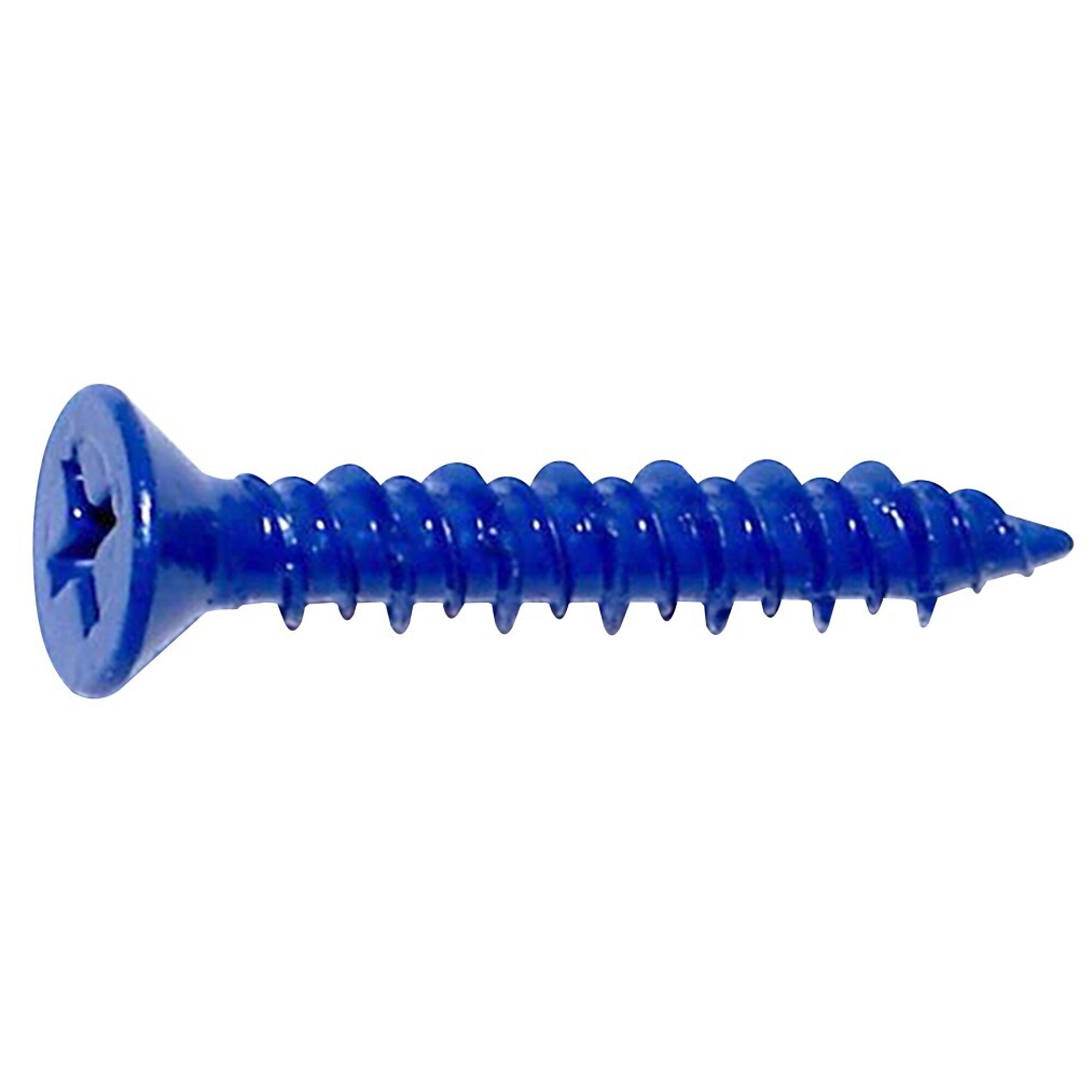 Midwest Fastener Phillips Flat Head Masonry Screws - 3/16in. x 1-1/4in., Blue Ruspert Coated Steel, 100 Pcs, Model# 09273
